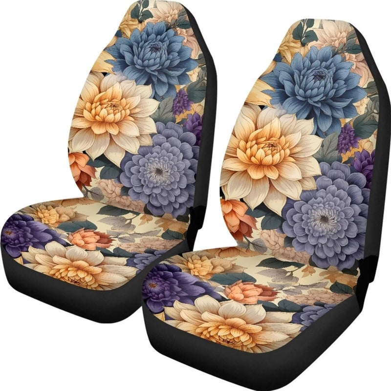 Howilath Boho Mandala Floral Car Seat Cover Anti-Slip Bucket Seat Covers High Back Set of 2 Universal Fit Interior Accessories for Men Women - Image 2